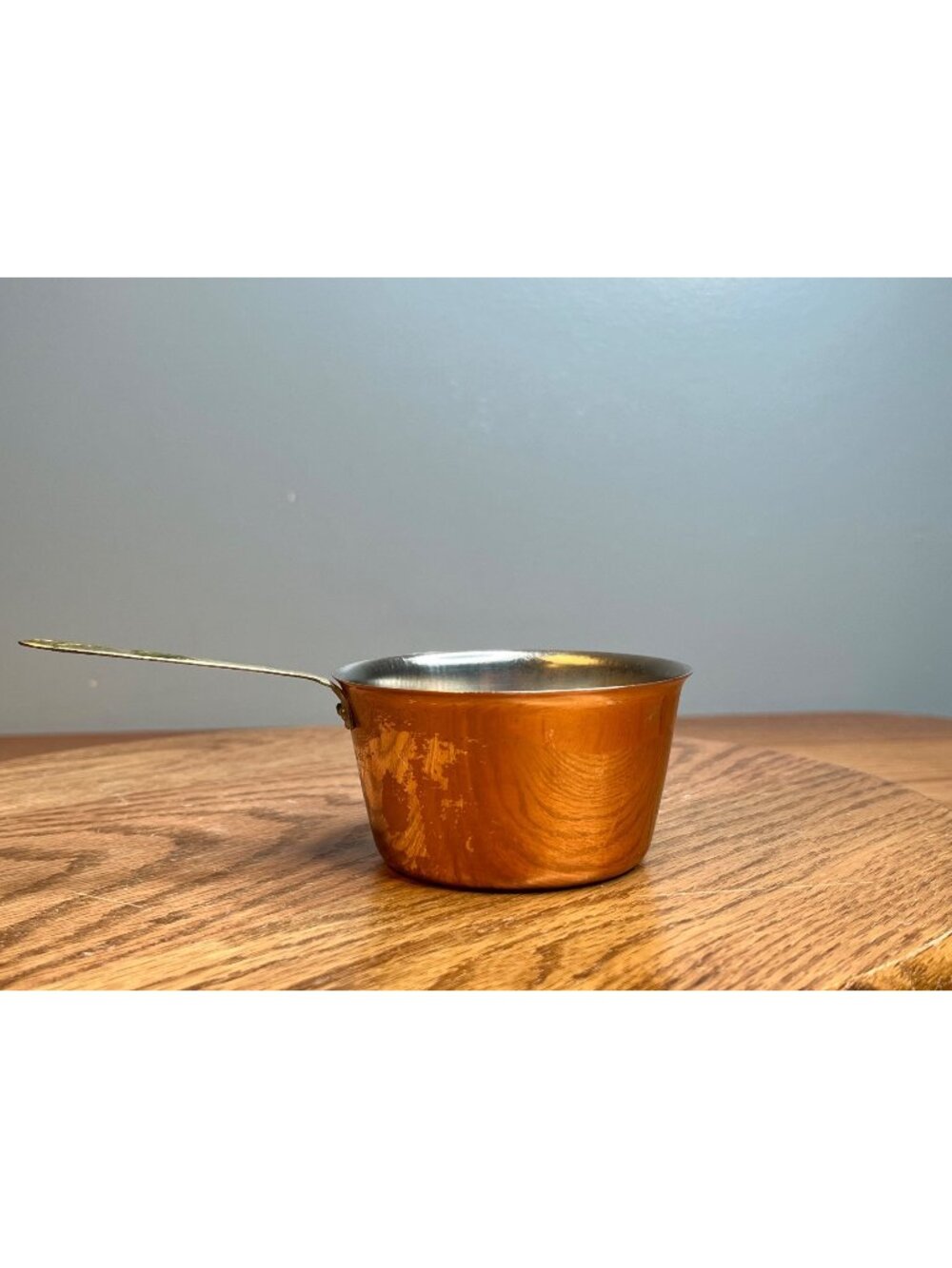 Vintage Copper Measuring Cup 1 Cup 8 OzTin Lined Copper and Brass Measuring Cup